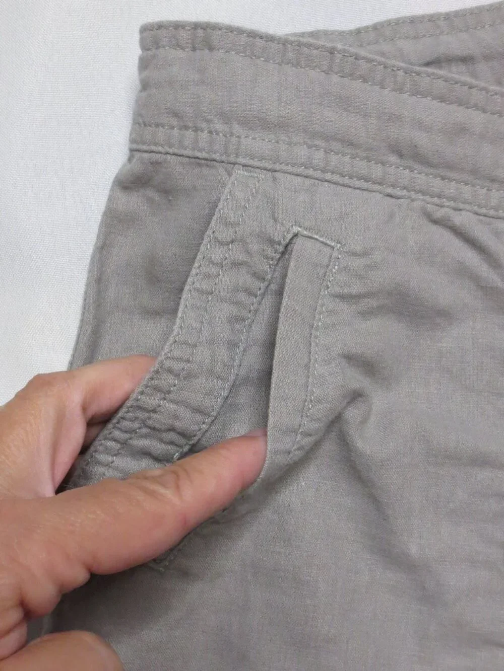 BANANA REPUBLIC womens PANTS gray LINEN lightweight DRAWSTRING summer SIZE 8
